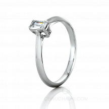 Помолвочное кольцо с бриллиантом изумрудной огранки EMERALD RING фото