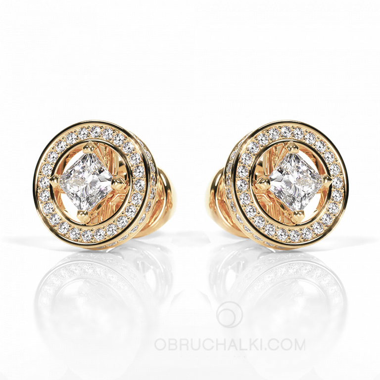Пусеты-трансформеры из золота с бриллиантами MYSTERY EARRINGS YELLOW