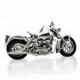 Серебряная модель мотоцикла Harley Davidson на заказ фото 2