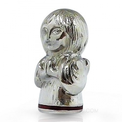Серебряная фигурка оберег Ангел с красной эмалью фото