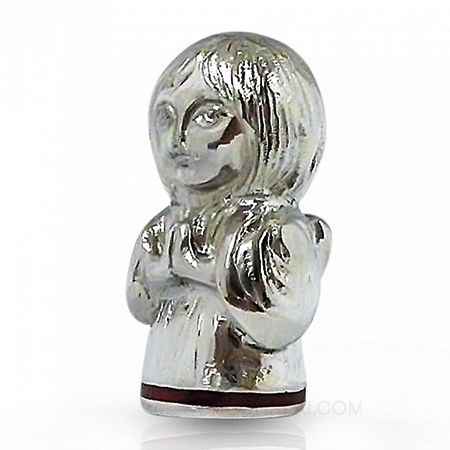Серебряная фигурка оберег Ангел с красной эмалью на заказ фото