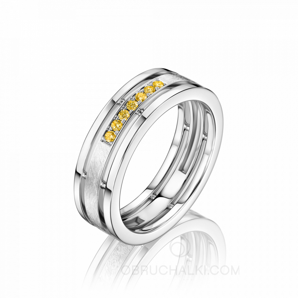 Женское обручальное кольцо из золота с желтыми бриллиантами COMBO ICE YELLOW DIAMONDS