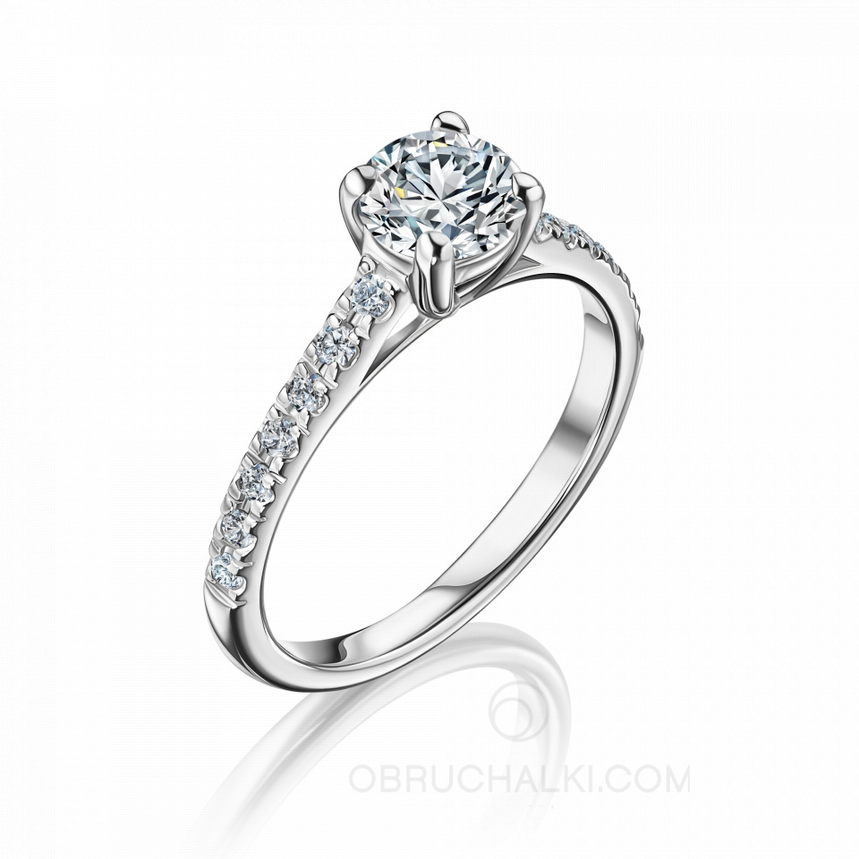 Помолвочное кольцо из белого золота с бриллиантами TIMELESS CLASSIC