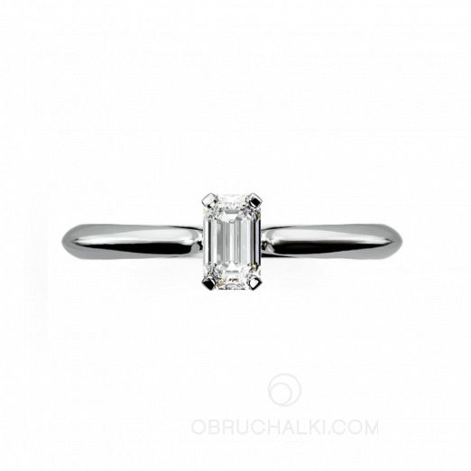 Помолвочное кольцо с бриллиантом изумрудной огранки EMERALD RING на заказ фото 2