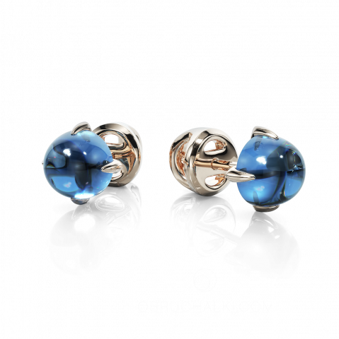 Серьги-пусеты золотые с топазом LONDON TOPAZ