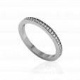 Тонкое свадебное кольцо с дорожкой бриллиантов  на заказ фото