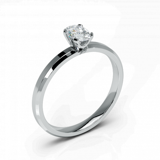 Женское кольцо на помолвку с гранями и овальным бриллиантом ELLIPSE на заказ фото 4