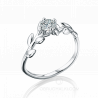 Женское помолвочное кольцо из белого золота с бриллиантом BRANCH OF LOVE