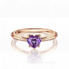 Помолвочное кольцо с фиолетовым аметистом огранки Сердце AMETHYST HEART RING