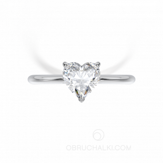 Помолвочное кольцо с бриллиантом в форме сердца BE IN LOVE на заказ фото 2