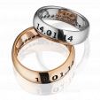 Парные обручальные кольца с бриллиантами и гравировкой имен на заказ фото 2