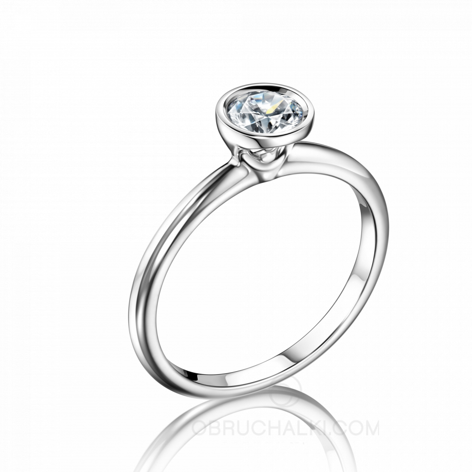 Помолвочное кольцо с популярной глухой закрепкой бриллианта  ETERNAL MINIMAL