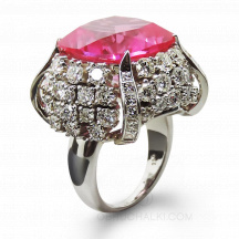Женское кольцо с бриллиантами и розовым турмалином TOURMALINE ROSE фото