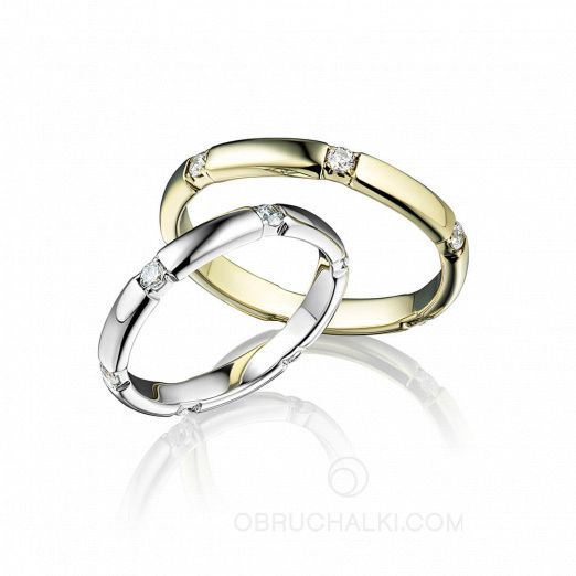 Классические обручальные кольца с бриллиантами CLASSIC MOOD на заказ фото 2