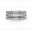Обручальное кольцо женское с бриллиантами широкое COMBO BONNIE & CLYDE на заказ фото 2