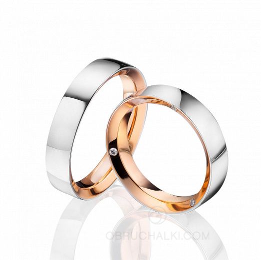 Парные обручальные кольца с бриллиантами CROP DIAMOND CIRCLE на заказ фото