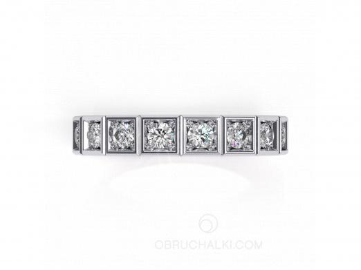 Обручальное кольцо - дорожка с бриллиантами YOUR MAJESTY на заказ фото 2