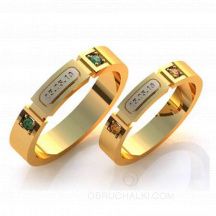 Необычные узкие обручальные кольца с датой свадьбы или именем фото