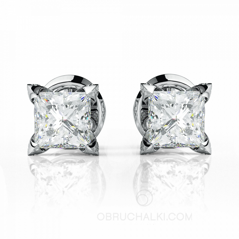 Серьги-пусеты с бриллиантами принцесса ARIELLA PURE EARRINGS