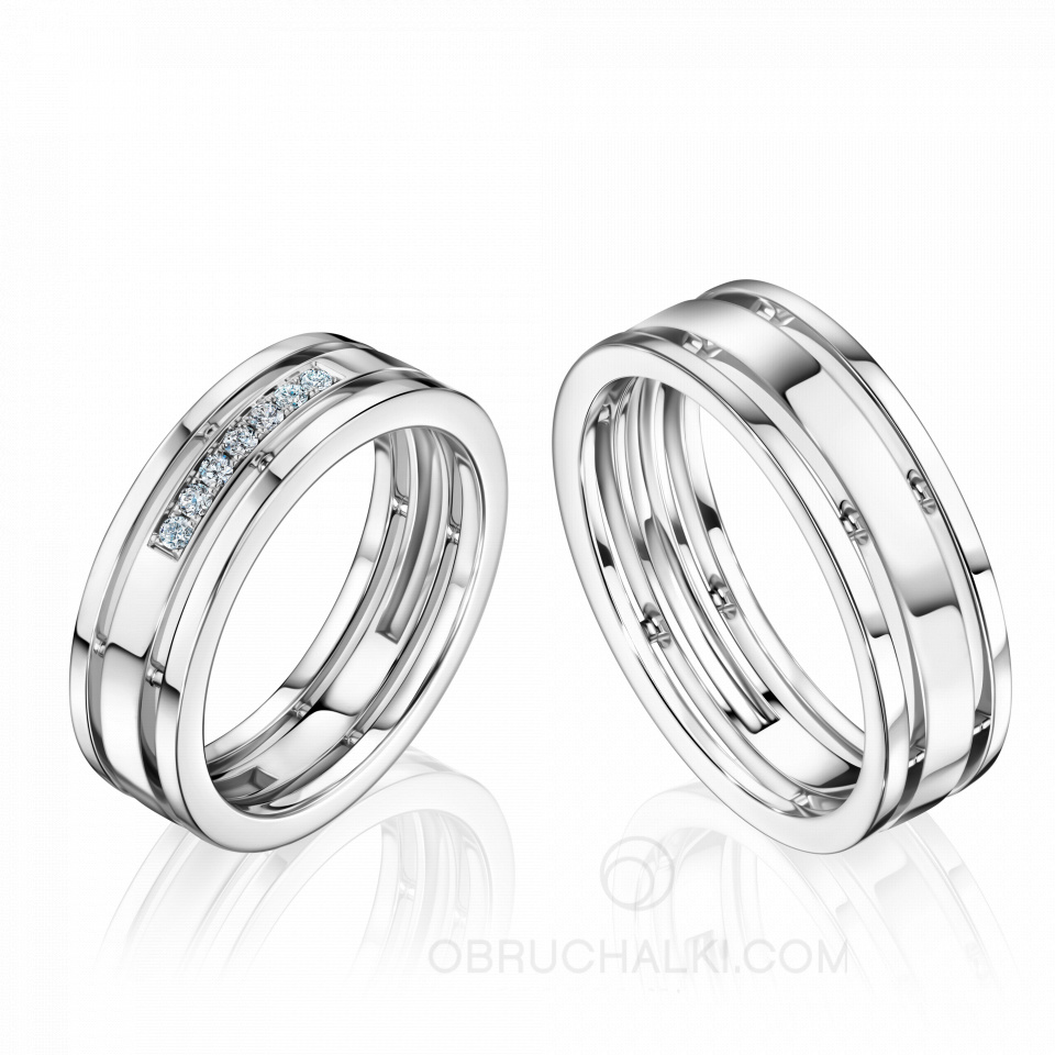 Парные полированные обручальные кольца COMBO GLOSS