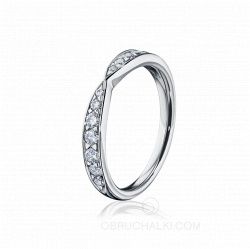 Женское обручальное кольцо с россыпью бриллиантов WHITE BRIDAL фото