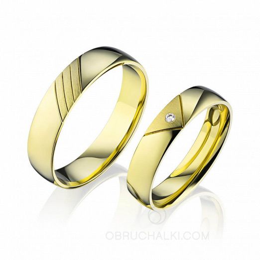 Одноцветные обручальные кольца классического дизайна на заказ фото