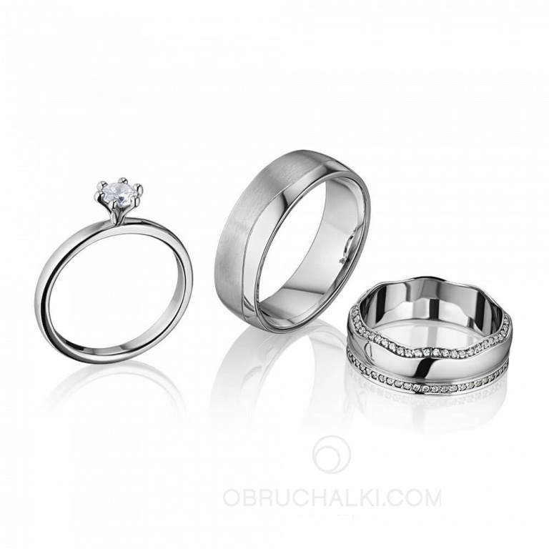 Комплект из обручальных и помолвочного кольца TIMELESS SHINE SET