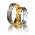 Ажурные обручальные кольца из комбинированного золота Floral Pattern на заказ фото