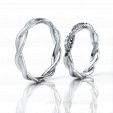 Плетеные обручальные кольца с белыми и черными бриллиантами TWISTED BRILLIANT на заказ фото