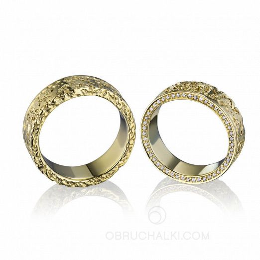 Необычные обручальные кольца CORK DIAMOND на заказ фото 2