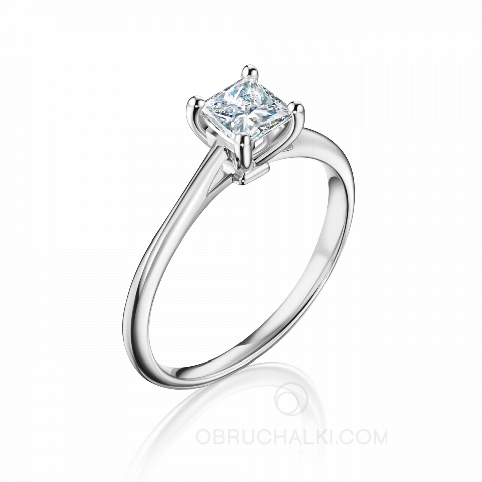 Классическое помолвочное кольцо с квадратным бриллиантом PROMISE PRINCESS