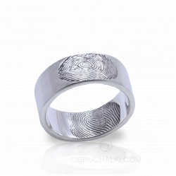 Эксклюзивное обручальное кольцо с двойным отпечатком пальца фото