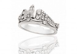Изящное венчальное кольцо в виде короны фото