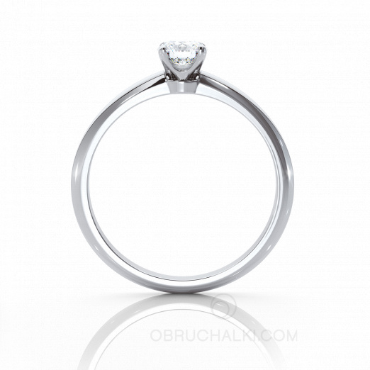 Классическое кольцо для помолвки с круглым бриллиантом SNOW QUEEN  на заказ фото 3