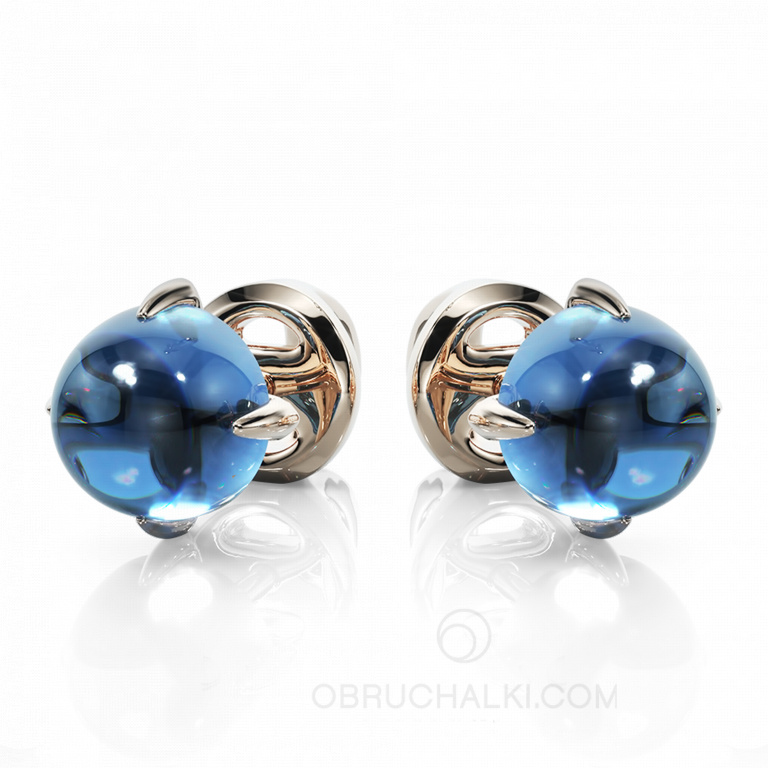 Серьги-пусеты золотые с топазом LONDON TOPAZ
