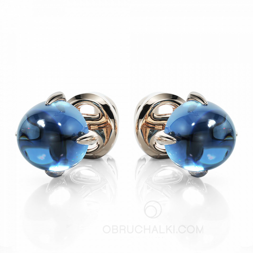 Серьги-пусеты золотые с топазом LONDON TOPAZ