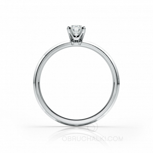Женское кольцо на помолвку с гранями и овальным бриллиантом ELLIPSE на заказ фото 3