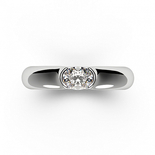 Помолвочное кольцо с овальным бриллиантом ELEGANT BRIDE на заказ фото 2