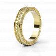 Обручальное кольцо с прозрачными гранями из желтого золота с желтыми бриллиантами LOVE STORY YELLOW DIAMONDS на заказ фото