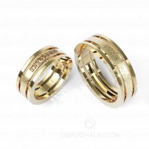 Парные обручальные кольца из желтого золота с коньячными бриллиантами COMBO ICE COGNAC DIAMONDS фото
