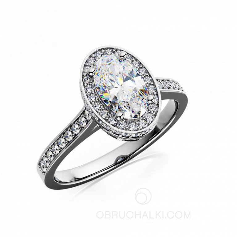 Помолвочное кольцо с белым овальным бриллиантом OVAL DIAMOND RING