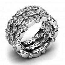 Наборное обручальное кольцо с бриллиантами  фото