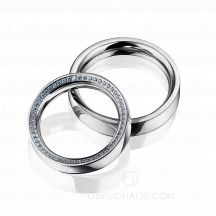 Парные обручальные кольца с бриллиантами CROP DIAMOND CIRCLE II фото