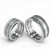Парные обручальные кольца c бриллиантами COMBO BONNIE & CLYDE фото