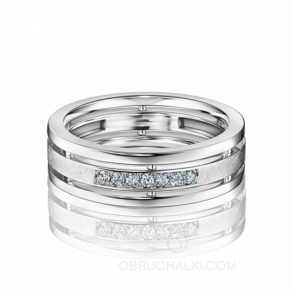 Женское широкое обручальное кольцо COMBO ICE