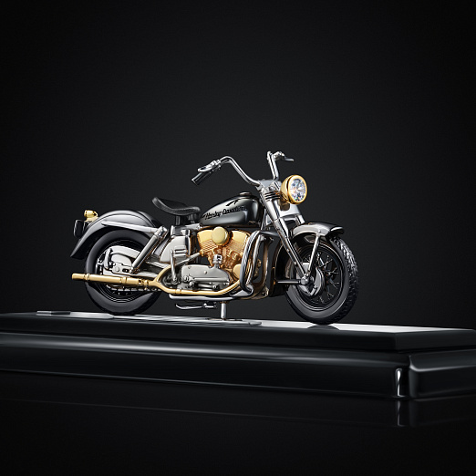 Модель мотоцикла HARLEY DAVIDSON серебряная на заказ фото