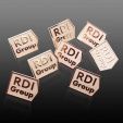 Значки из золота 585 пробы с логотипом рекламной компании RDI Group на заказ фото 2