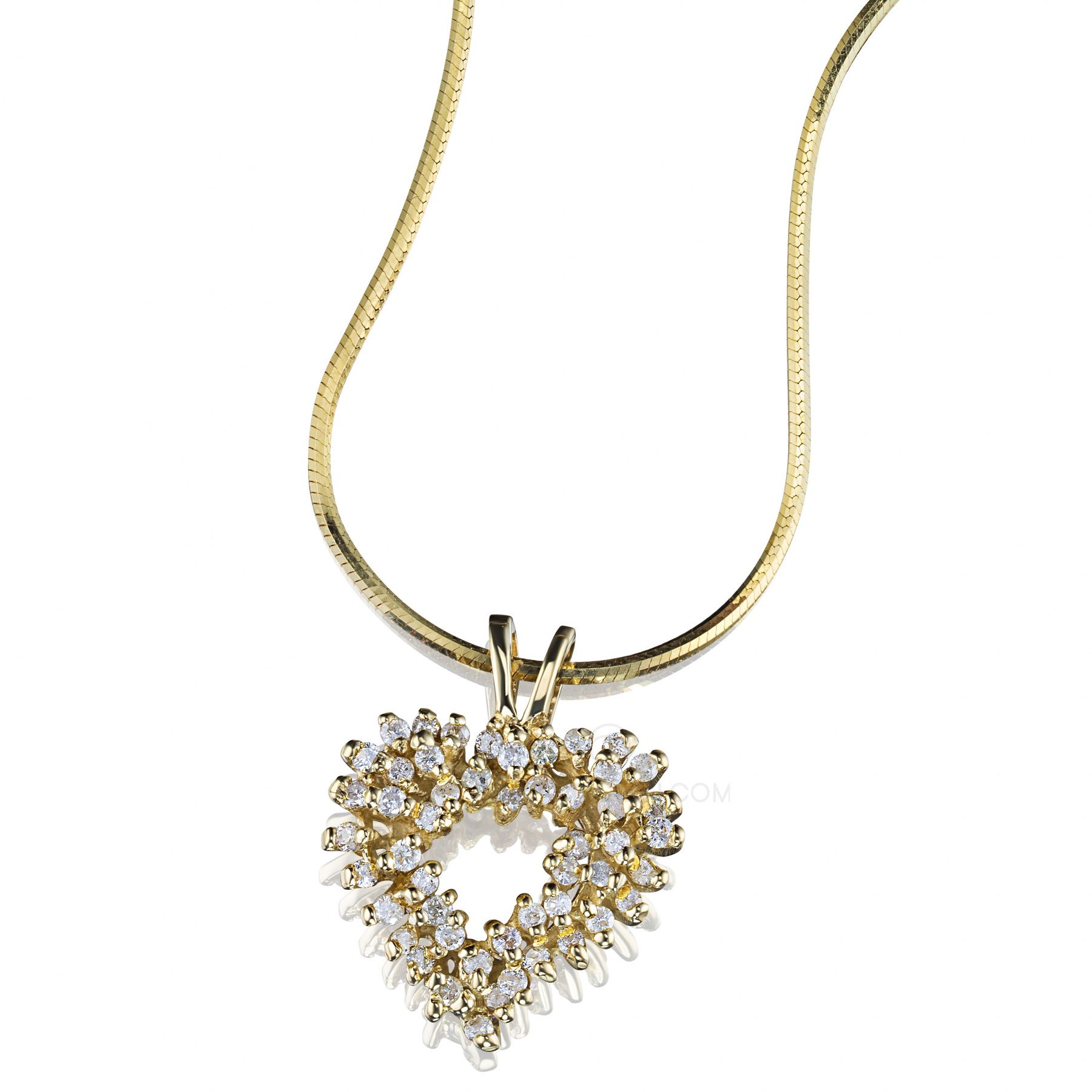 Золотой кулон-подвеска в виде сердца с бриллиантами HEART