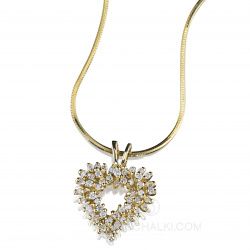 Золотой кулон-подвеска в виде сердца с бриллиантами HEART фото