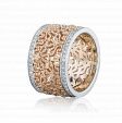 Золотое женское кольцо кружево с бриллиантами VOLOGDA DIAMONDS на заказ фото